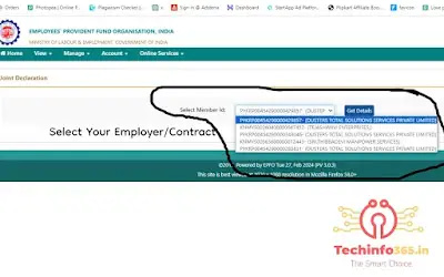 Select Your Employer/Contractor And Click Get Details